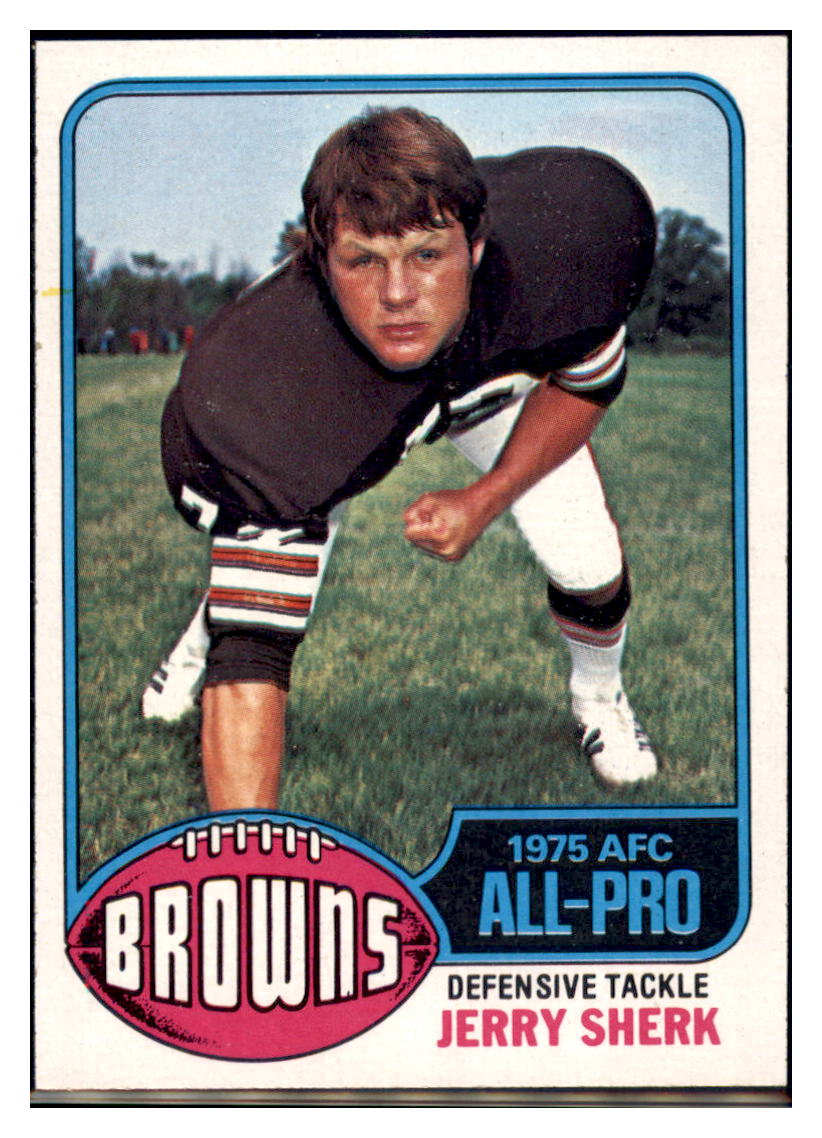 1976 Topps Jerry Sherk  Cleveland Browns  AP Football Card VFBMC simple Xclusive Collectibles   