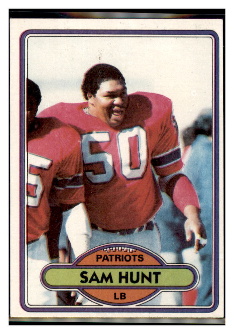 1980 Topps Sam Hunt  New England Patriots  Football Card VFBMC simple Xclusive Collectibles   