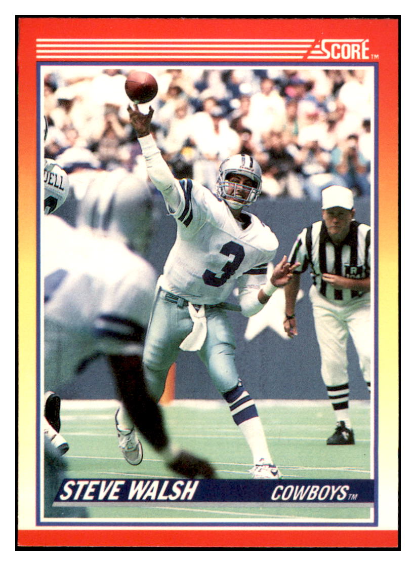 1990 Score Steve Walsh   Dallas Cowboys Football Card VFBMD_1c simple Xclusive Collectibles   