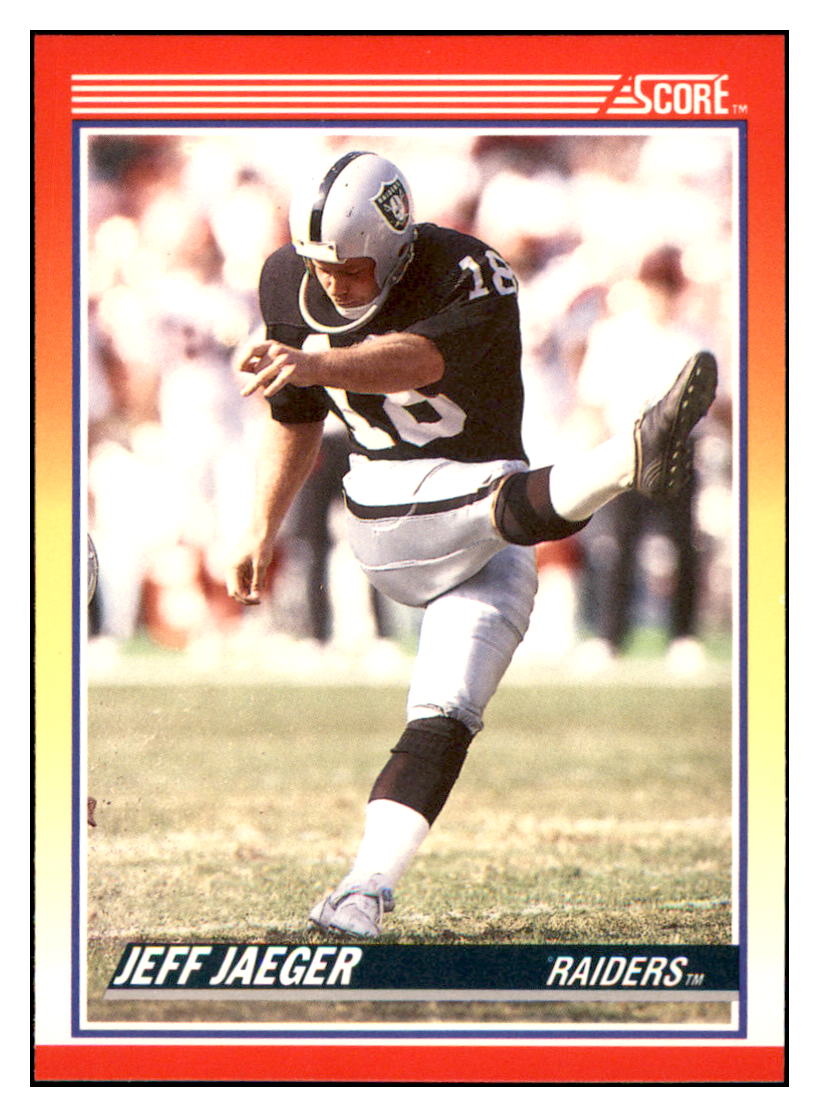 1990 Score Jeff Jaeger   RC Los Angeles Raiders Football Card VFBMD simple Xclusive Collectibles   