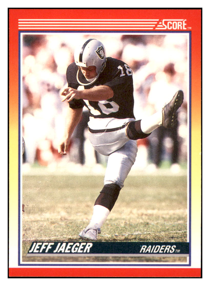 1990 Score Jeff Jaeger   RC Los Angeles Raiders Football Card VFBMD_1a simple Xclusive Collectibles   