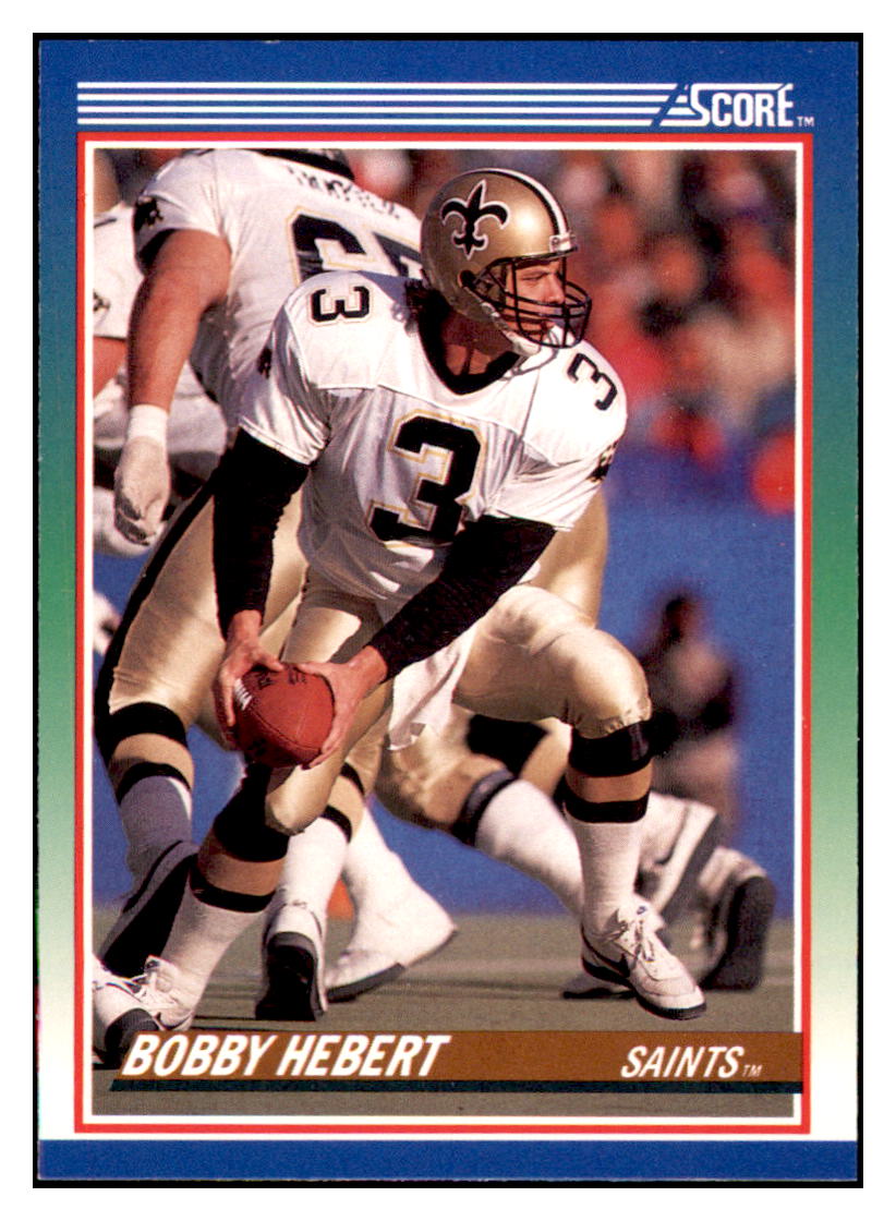 1990 Score Bobby Hebert   New Orleans Saints Football Card VFBMD_1a simple Xclusive Collectibles   