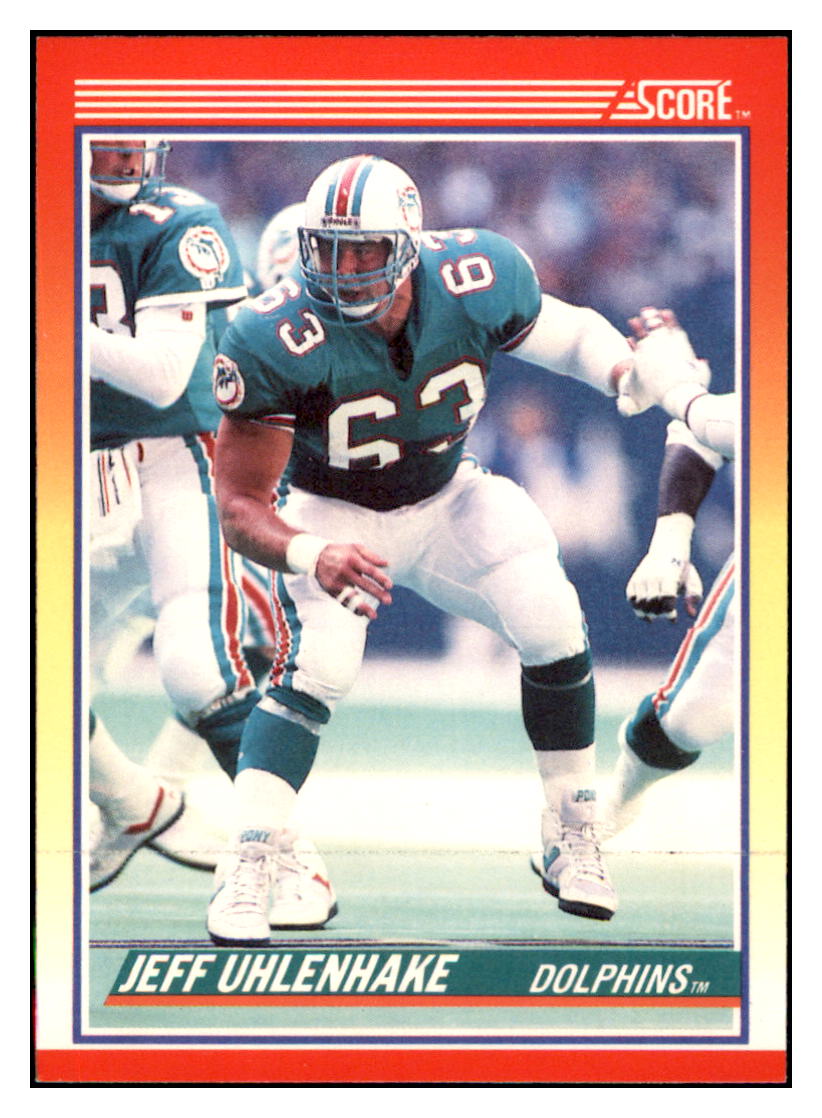 1990 Score Jeff
  Uhlenhake   Miami Dolphins Football
  Card VFBMD simple Xclusive Collectibles   