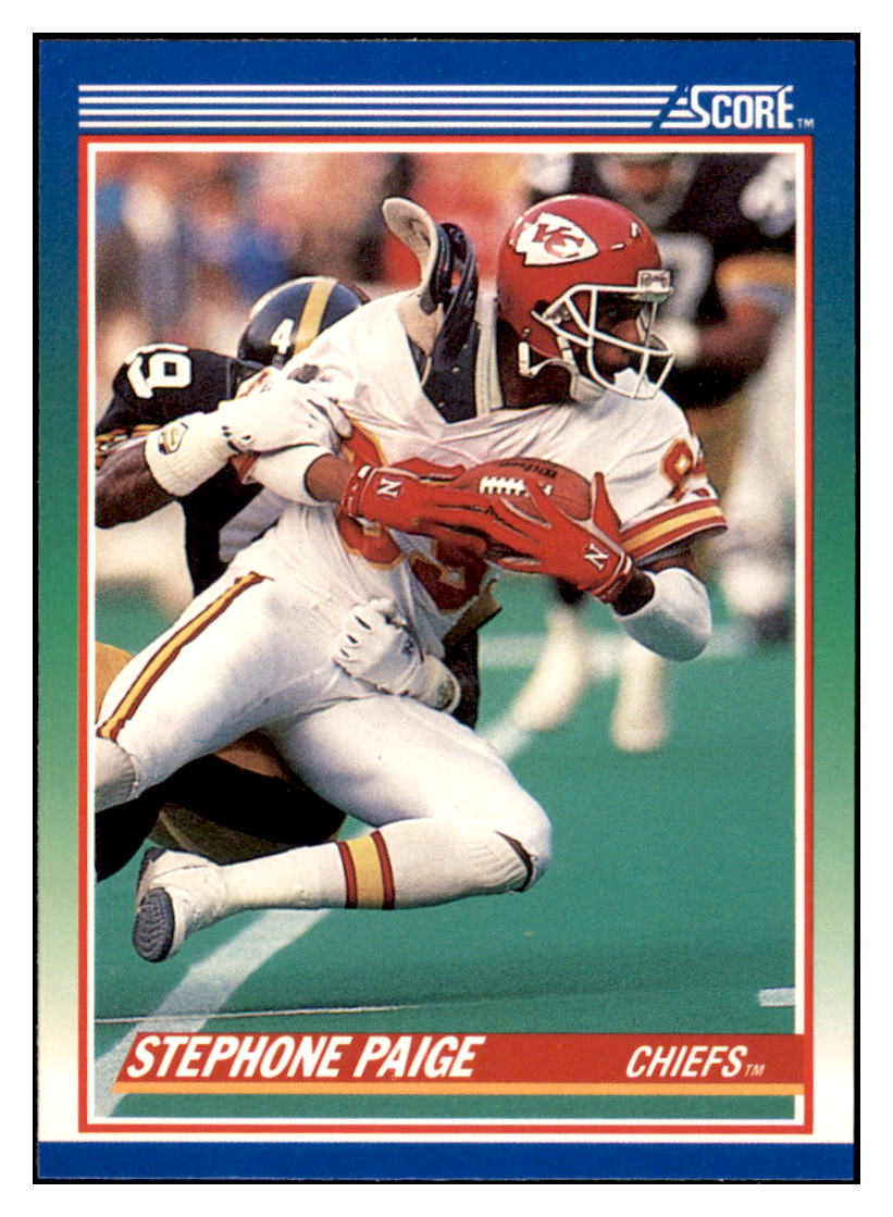 1990 Score Stephone
  Paige   Kansas City Chiefs Football
  Card VFBMD simple Xclusive Collectibles   
