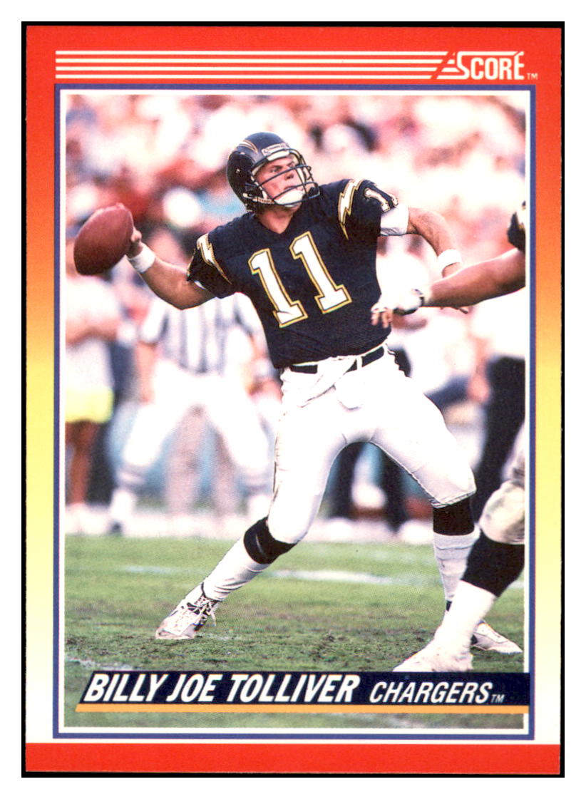 1990 Score 100 Hottest Billy
  Joe Tolliver   San Diego Chargers
  Football Card VFBMD_1a simple Xclusive Collectibles   