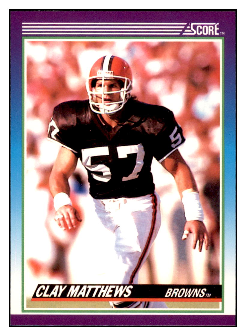 1990 Score Clay
  Matthews   Cleveland Browns Football
  Card VFBMD_1a simple Xclusive Collectibles   