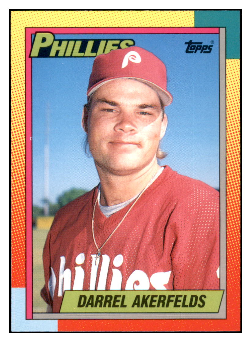 1990 Topps Traded Darrel
  Akerfelds   Philadelphia Phillies
  Baseball Card VFBMD simple Xclusive Collectibles   