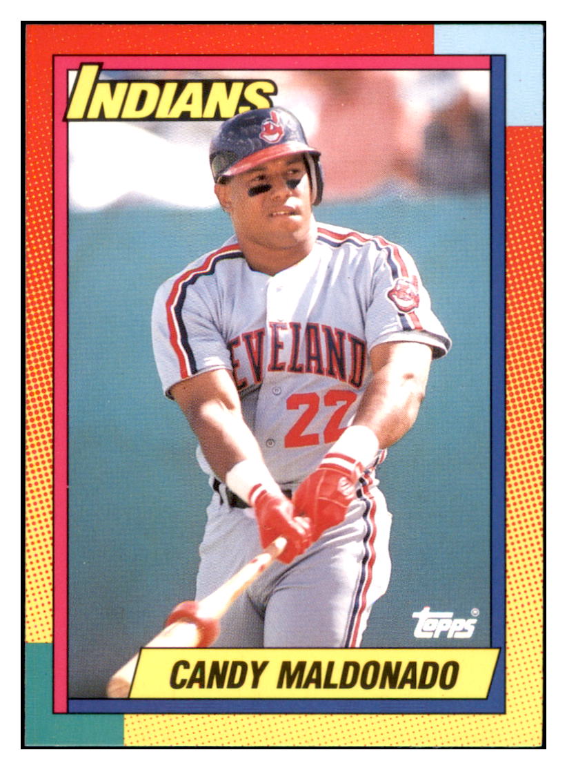 rare 1990 topps baseball cards 1990 Topps Traded Candy Maldonado Cleveland Indians Baseball Card