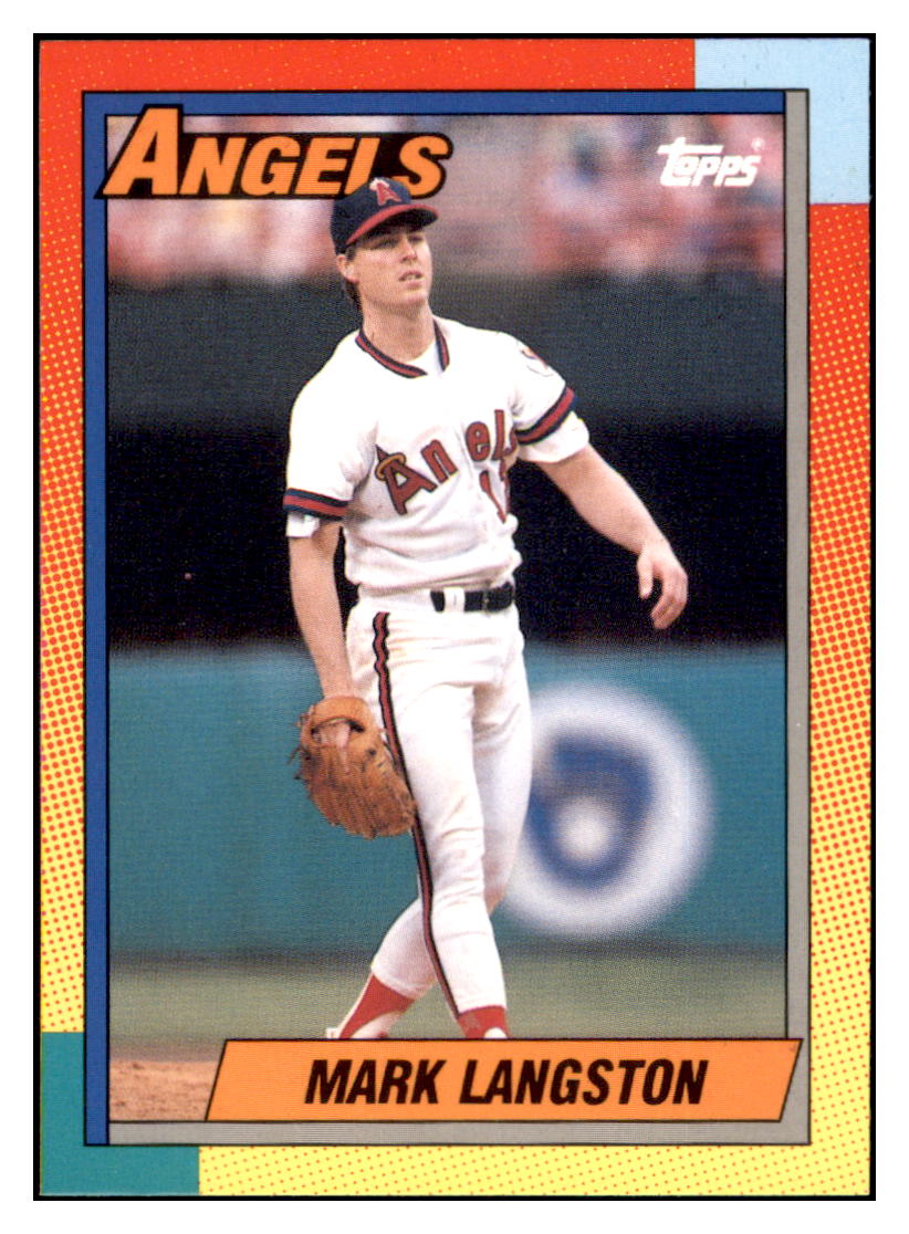 1990 Topps Traded Mark
  Langston   California Angels Baseball
  Card VFBMD simple Xclusive Collectibles   