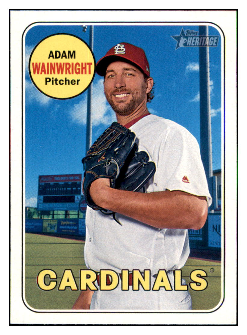 2018 Topps Heritage Adam
  Wainwright   St. Louis Cardinals
  Baseball Card TMH1A simple Xclusive Collectibles   