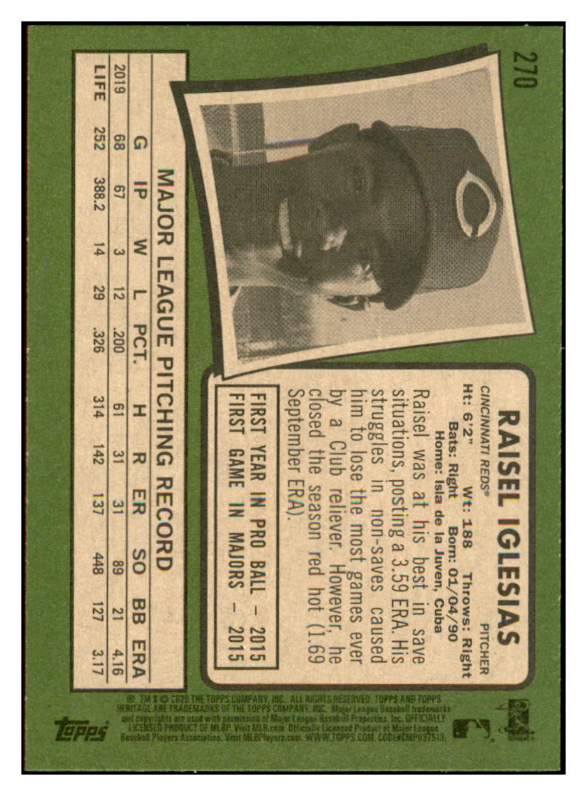 2020 Topps Heritage Raisel
  Iglesias   Cincinnati Reds Baseball
  Card TMH1A simple Xclusive Collectibles   