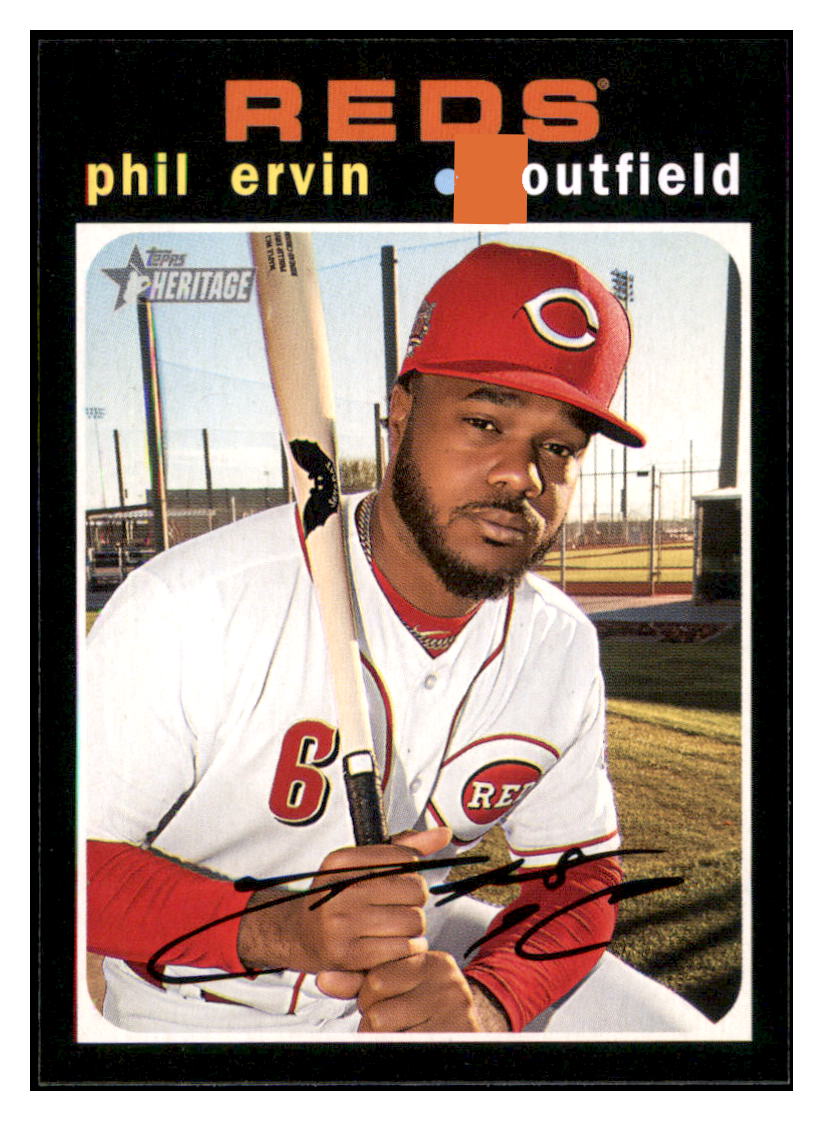 2020 Topps Heritage Phil Ervin Cincinnati Reds Baseball
  Card TMH1A simple Xclusive Collectibles   