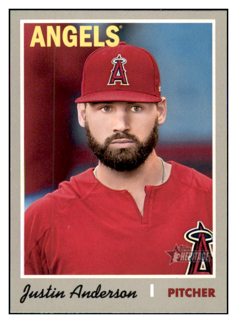 2019 Topps Heritage Justin
  Anderson   Los Angeles Angels Baseball
  Card TMH1A simple Xclusive Collectibles   