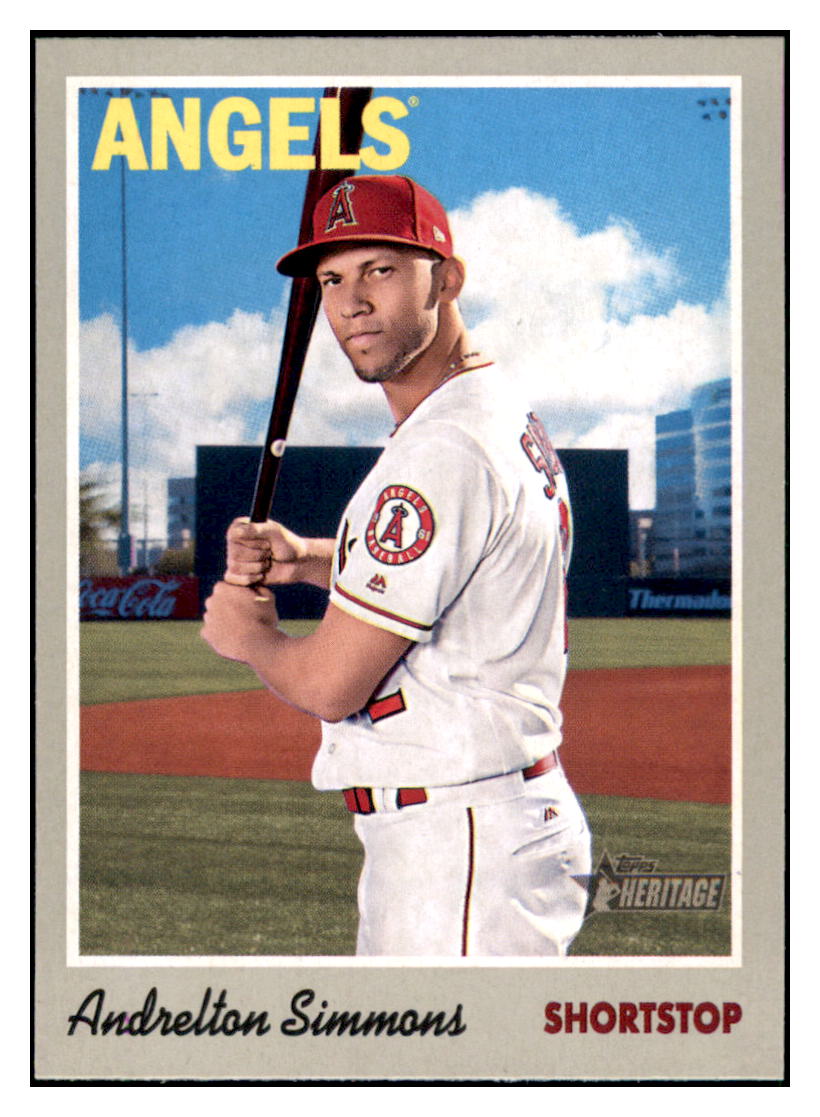 2019 Topps Heritage Andrelton
  Simmons   Los Angeles Angels Baseball
  Card TMH1A simple Xclusive Collectibles   