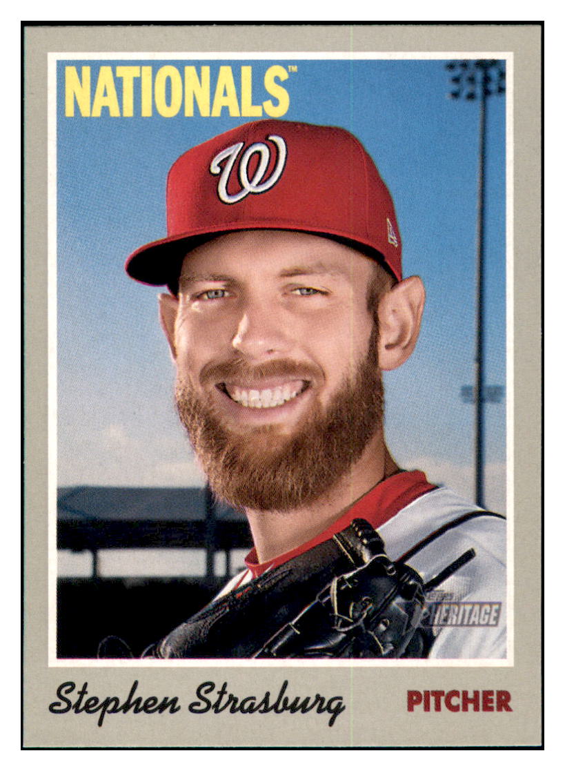 2019 Topps Heritage Stephen
  Strasburg   Washington Nationals
  Baseball Card TMH1A simple Xclusive Collectibles   