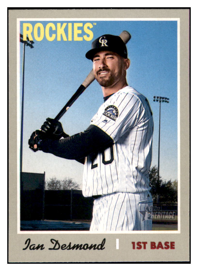 2019 Topps Heritage Ian
  Desmond   Colorado Rockies Baseball
  Card TMH1A simple Xclusive Collectibles   