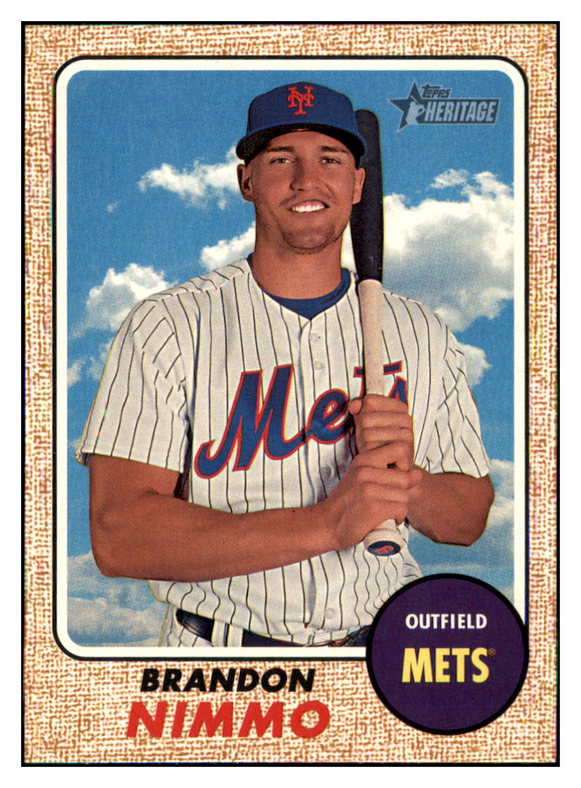 2017 Topps Heritage Brandon
  Nimmo   New York Mets Baseball Card
  TMH1A simple Xclusive Collectibles   