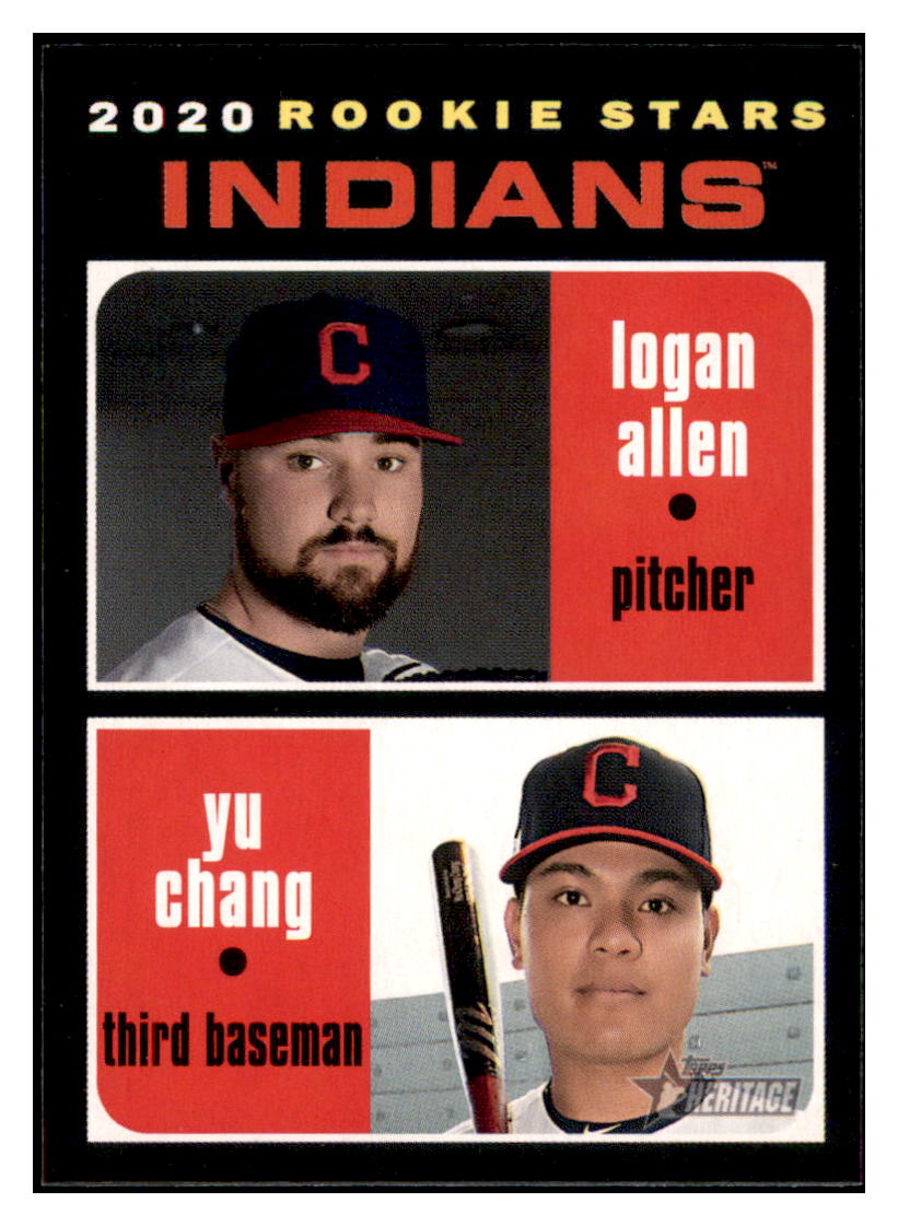 2020 Topps Heritage Logan
  Allen / Yu Chang RS, RC   Cleveland
  Indians Baseball Card TMH1A simple Xclusive Collectibles   