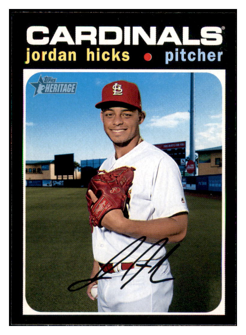 2020 Topps Heritage Jordan
  Hicks   St. Louis Cardinals Baseball
  Card TMH1A simple Xclusive Collectibles   