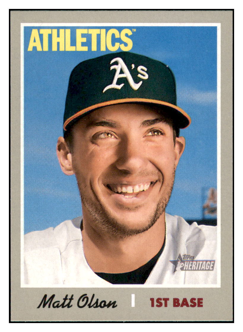 2019 Topps Heritage Matt
  Olson   Oakland Athletics Baseball Card
  TMH1A simple Xclusive Collectibles   