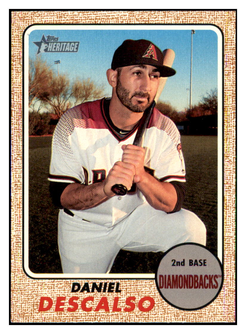 2017 Topps Heritage Daniel
  Descalso   Arizona Diamondbacks
  Baseball Card TMH1A simple Xclusive Collectibles   