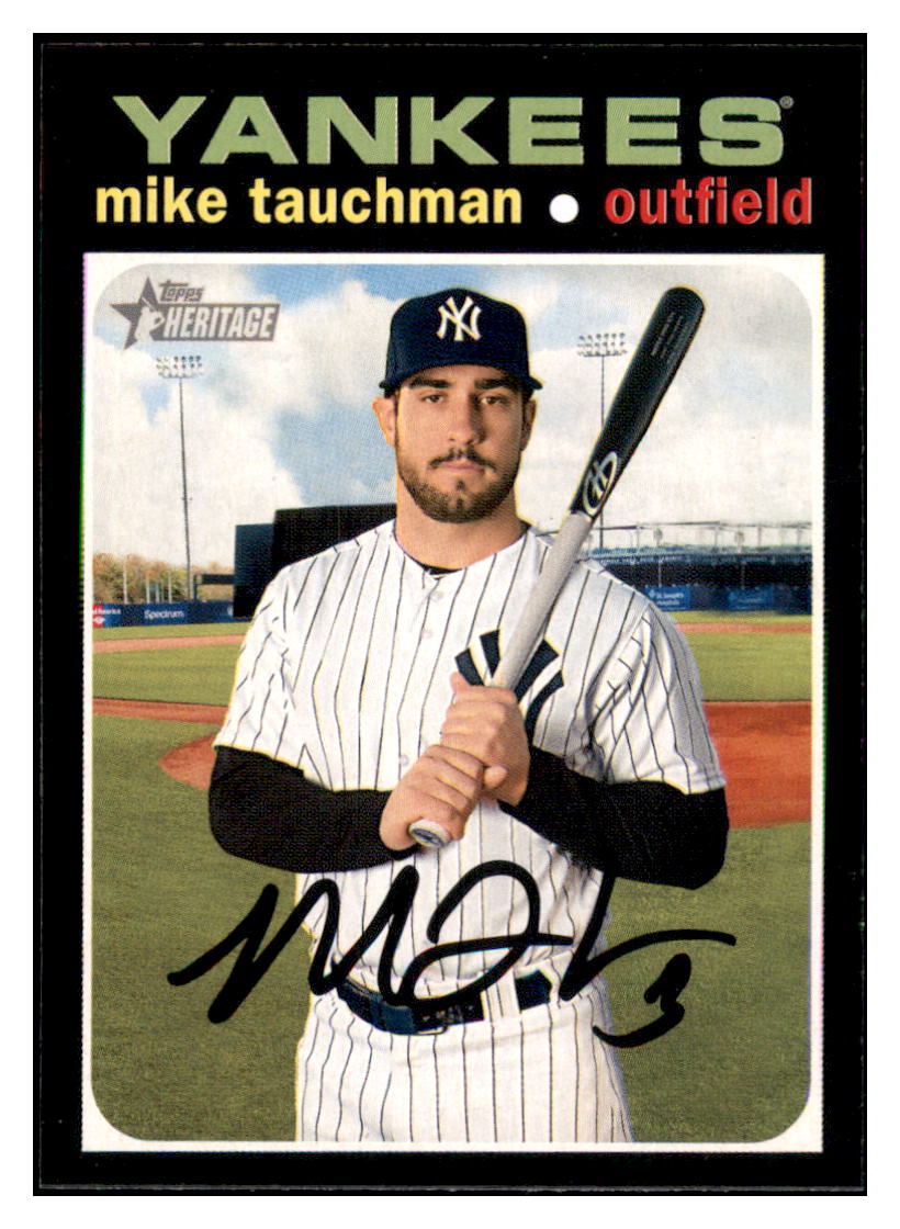 2020 Topps Heritage Mike
  Tauchman   New York Yankees Baseball
  Card TMH1A simple Xclusive Collectibles   