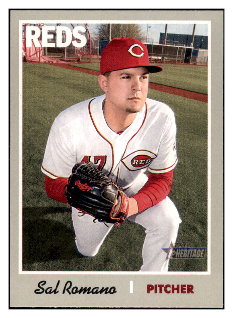 2019 Topps Heritage Sal
  Romano   Cincinnati Reds Baseball Card
  TMH1A simple Xclusive Collectibles   