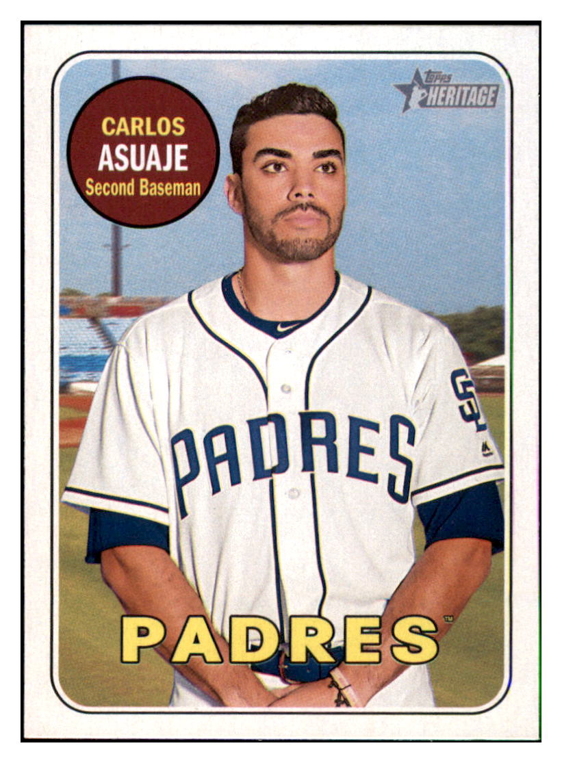 2018 Topps Heritage Carlos
  Asuaje   San Diego Padres Baseball Card
  TMH1A simple Xclusive Collectibles   