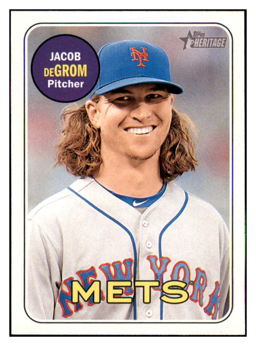 2018 Topps Heritage Jacob
  deGrom   New York Mets Baseball Card
  TMH1A simple Xclusive Collectibles   