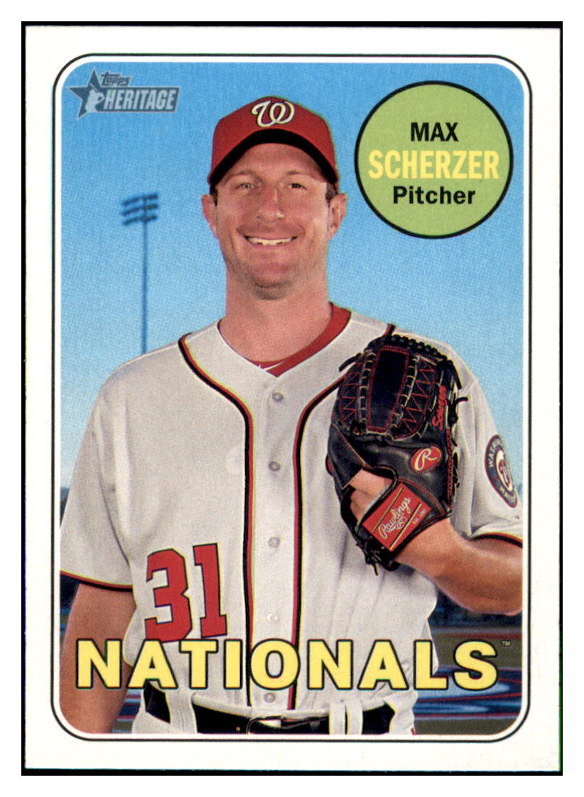 2018 Topps Heritage Max
  Scherzer   SP, VAR Washington Nationals
  Baseball Card TMH1A simple Xclusive Collectibles   