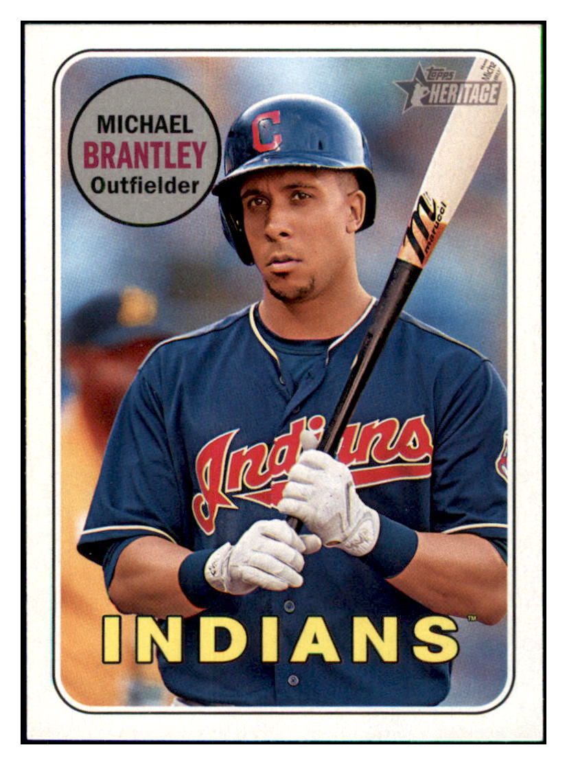 2018 Topps Heritage Michael
  Brantley   Cleveland Indians Baseball
  Card TMH1A simple Xclusive Collectibles   