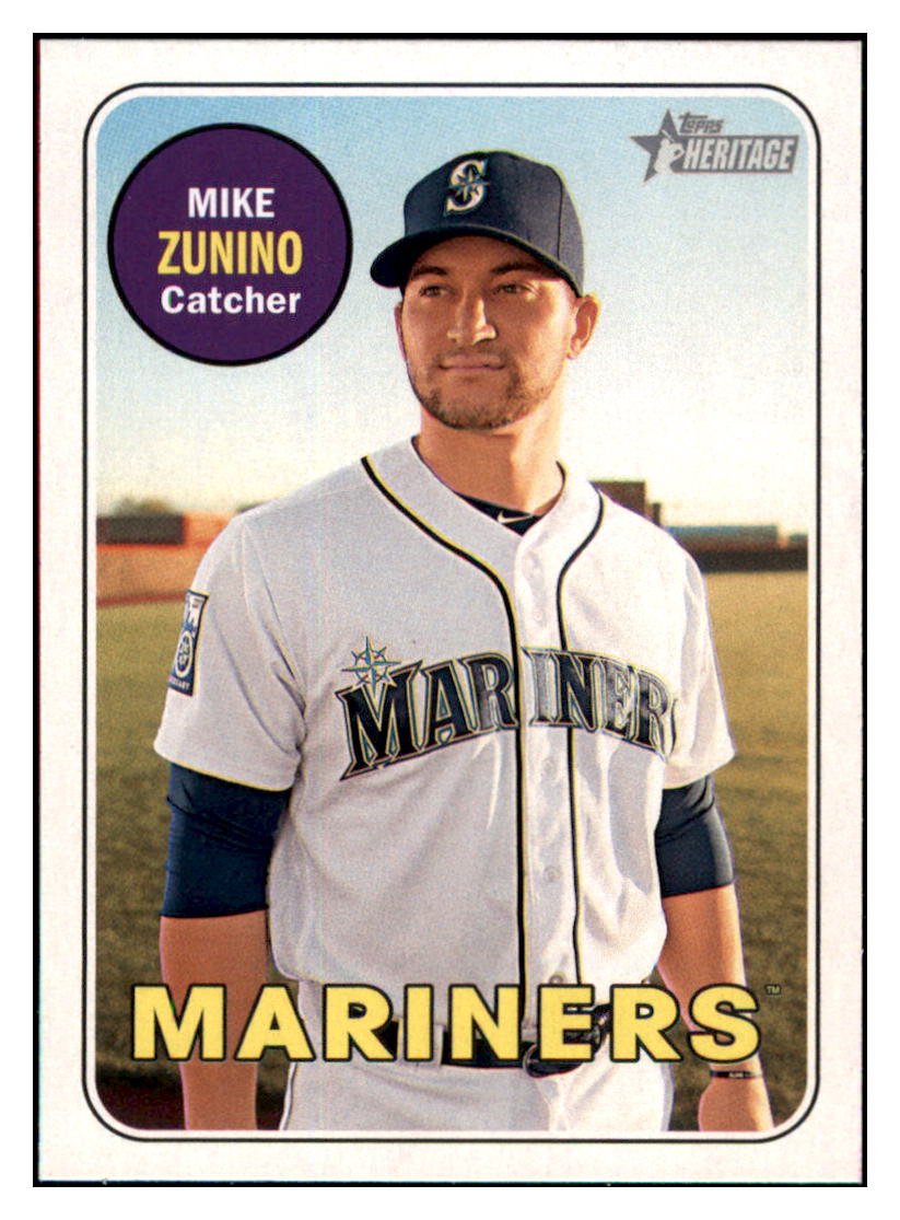 2018 Topps Heritage Mike
  Zunino   Seattle Mariners Baseball Card
  TMH1A simple Xclusive Collectibles   