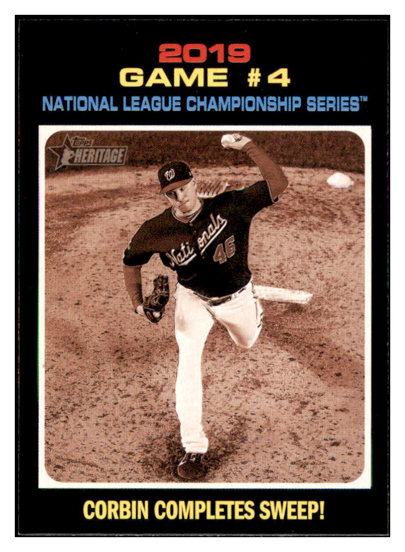 2020 Topps Heritage Corbin
  Completes Sweep!   NLCS Washington
  Nationals Baseball Card TMH1A simple Xclusive Collectibles   