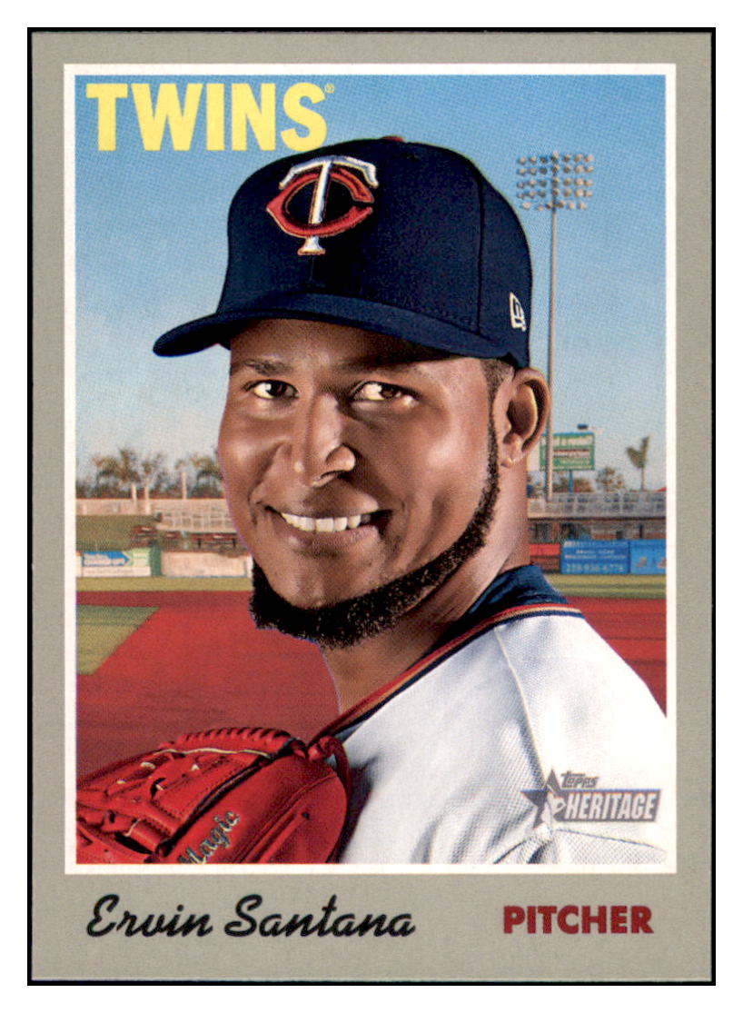 2019 Topps Heritage Ervin
  Santana   Minnesota Twins Baseball Card
  TMH1A simple Xclusive Collectibles   