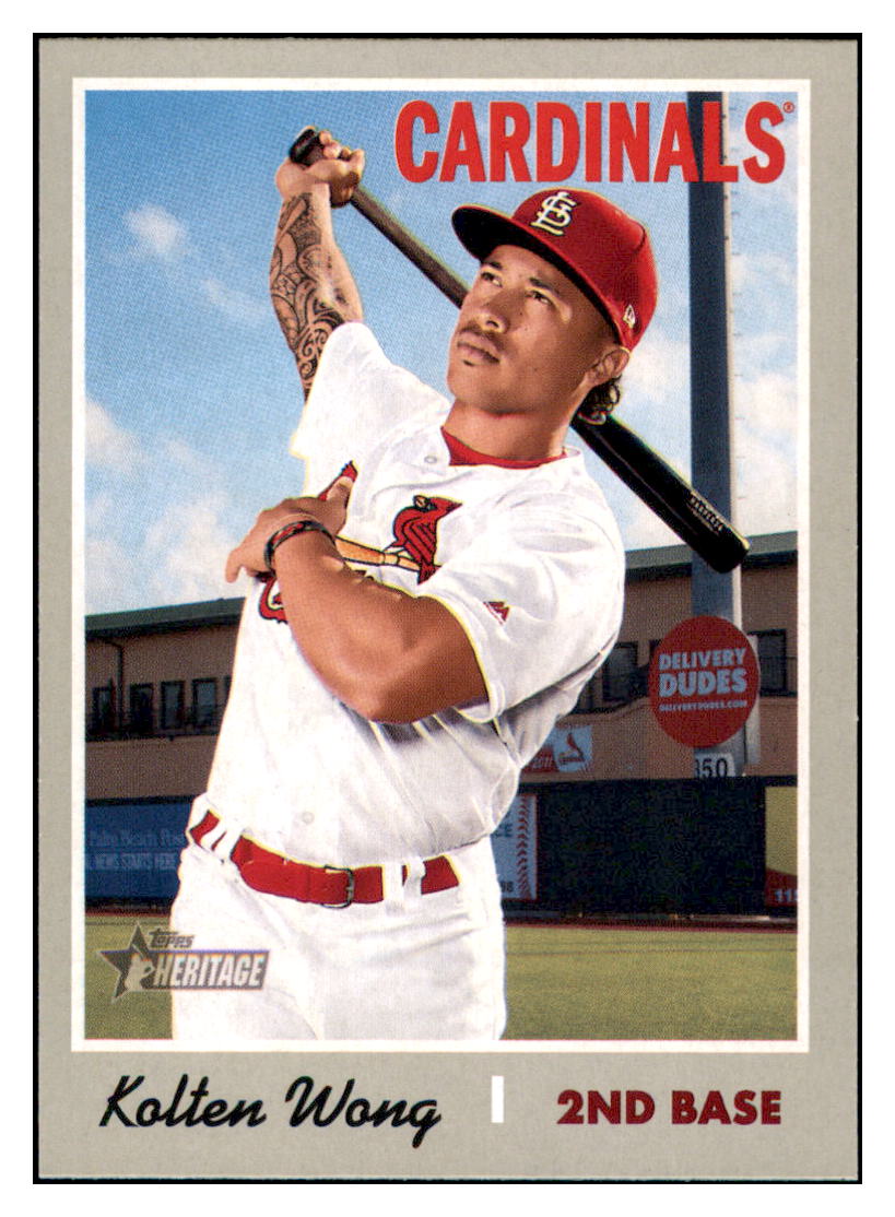 2019 Topps Heritage Kolten
  Wong   St. Louis Cardinals Baseball
  Card TMH1A simple Xclusive Collectibles   