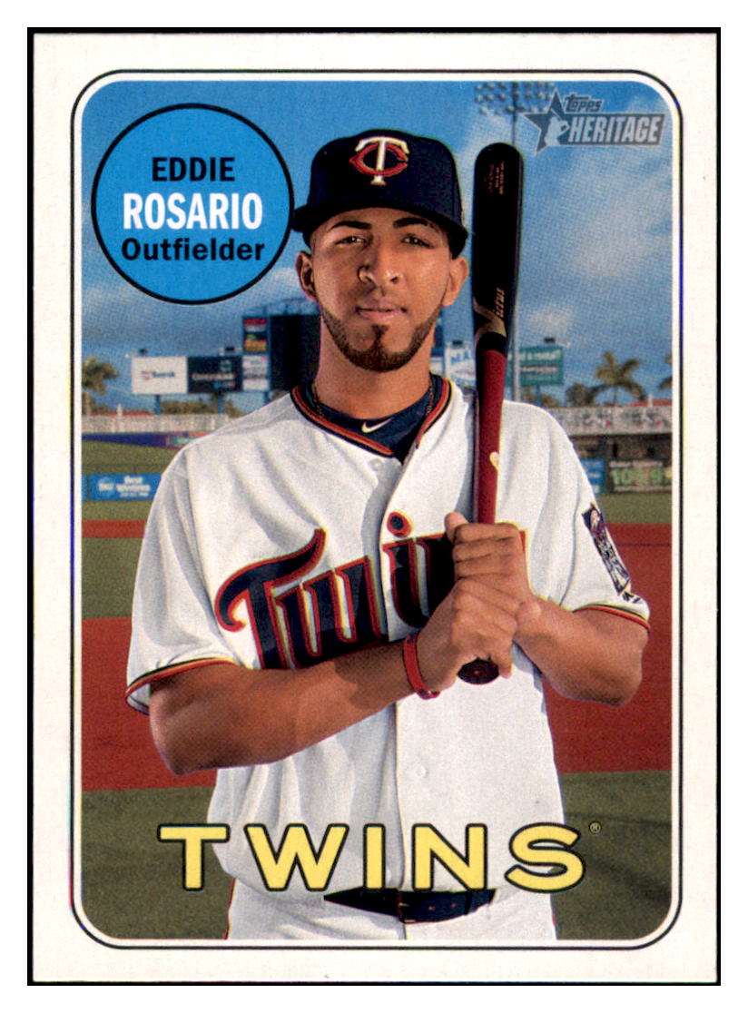 2018 Topps Heritage Eddie
  Rosario   Minnesota Twins Baseball Card
  TMH1A simple Xclusive Collectibles   