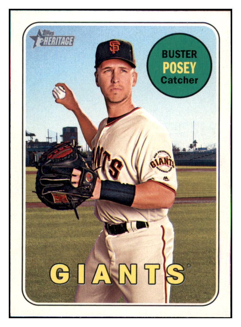 2018 Topps Heritage Buster
  Posey   San Francisco Giants Baseball
  Card TMH1A simple Xclusive Collectibles   