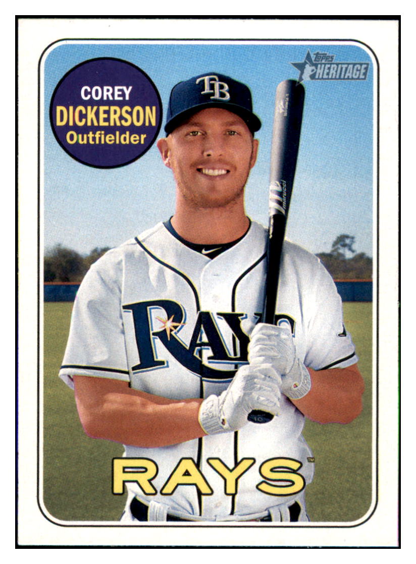 2018 Topps Heritage Corey
  Dickerson   Tampa Bay Rays Baseball
  Card TMH1A simple Xclusive Collectibles   