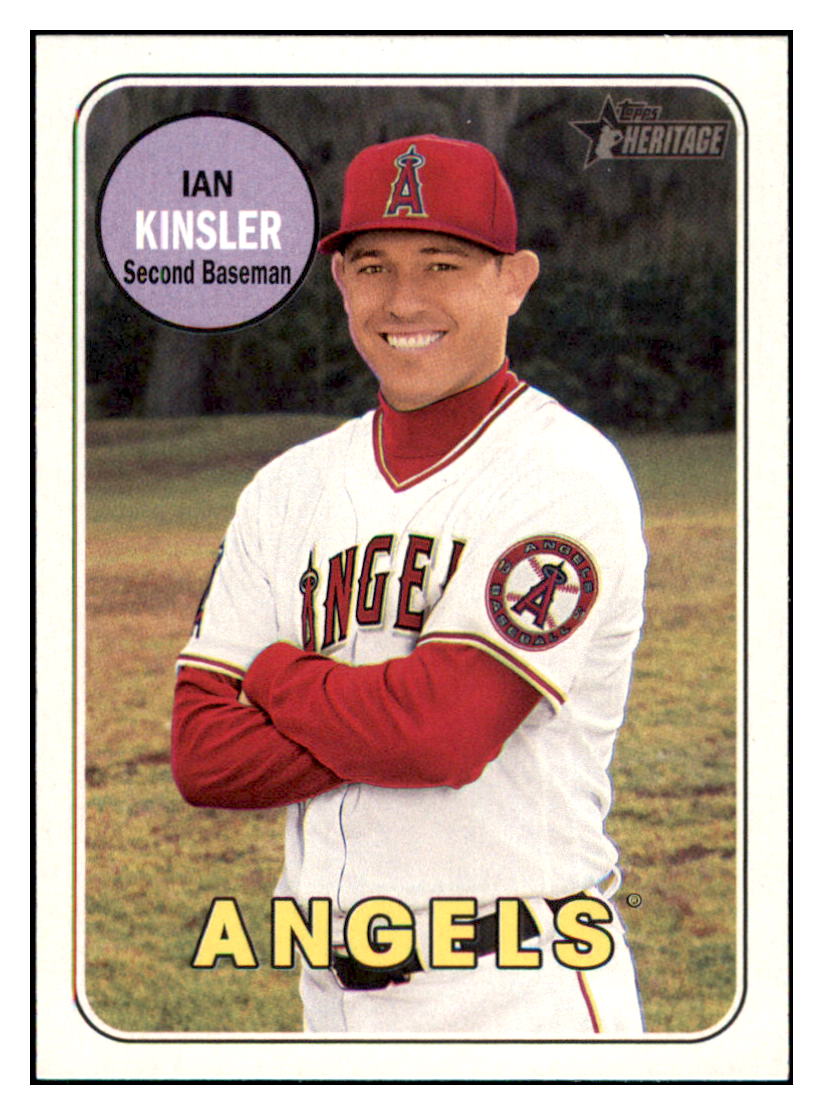 2018 Topps Heritage Ian
  Kinsler   Los Angeles Angels Baseball
  Card TMH1A simple Xclusive Collectibles   
