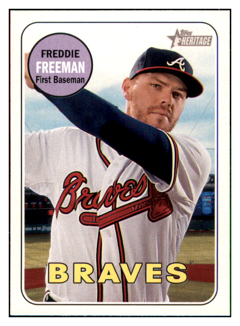 2018 Topps Heritage Freddie
  Freeman   Atlanta Braves Baseball Card
  TMH1A simple Xclusive Collectibles   