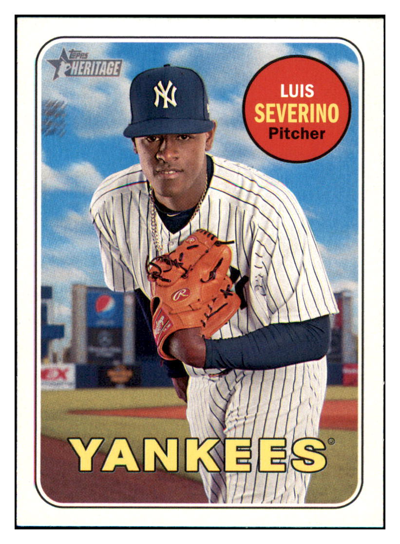 2018 Topps Heritage Luis
  Severino   New York Yankees Baseball
  Card TMH1A simple Xclusive Collectibles   