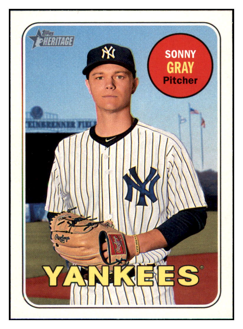 2018 Topps Heritage Sonny
  Gray   New York Yankees Baseball Card
  TMH1A simple Xclusive Collectibles   