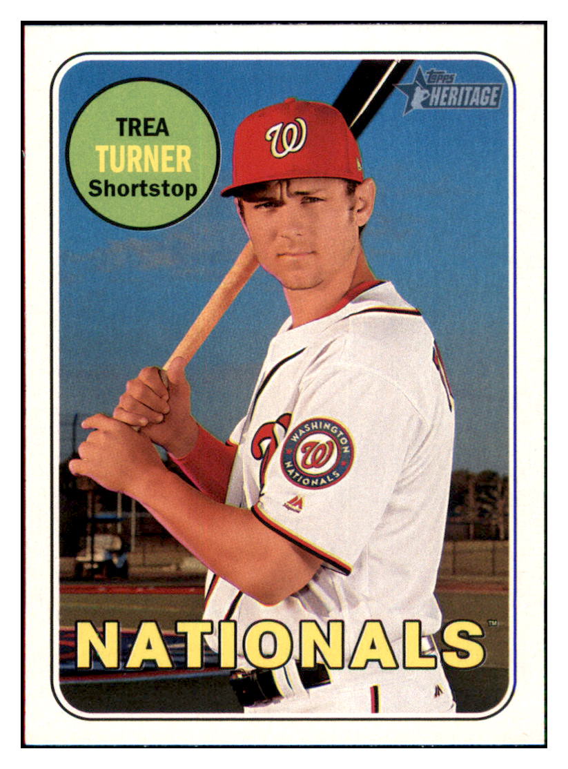 2018 Topps Heritage Trea
  Turner   Washington Nationals Baseball
  Card TMH1A simple Xclusive Collectibles   