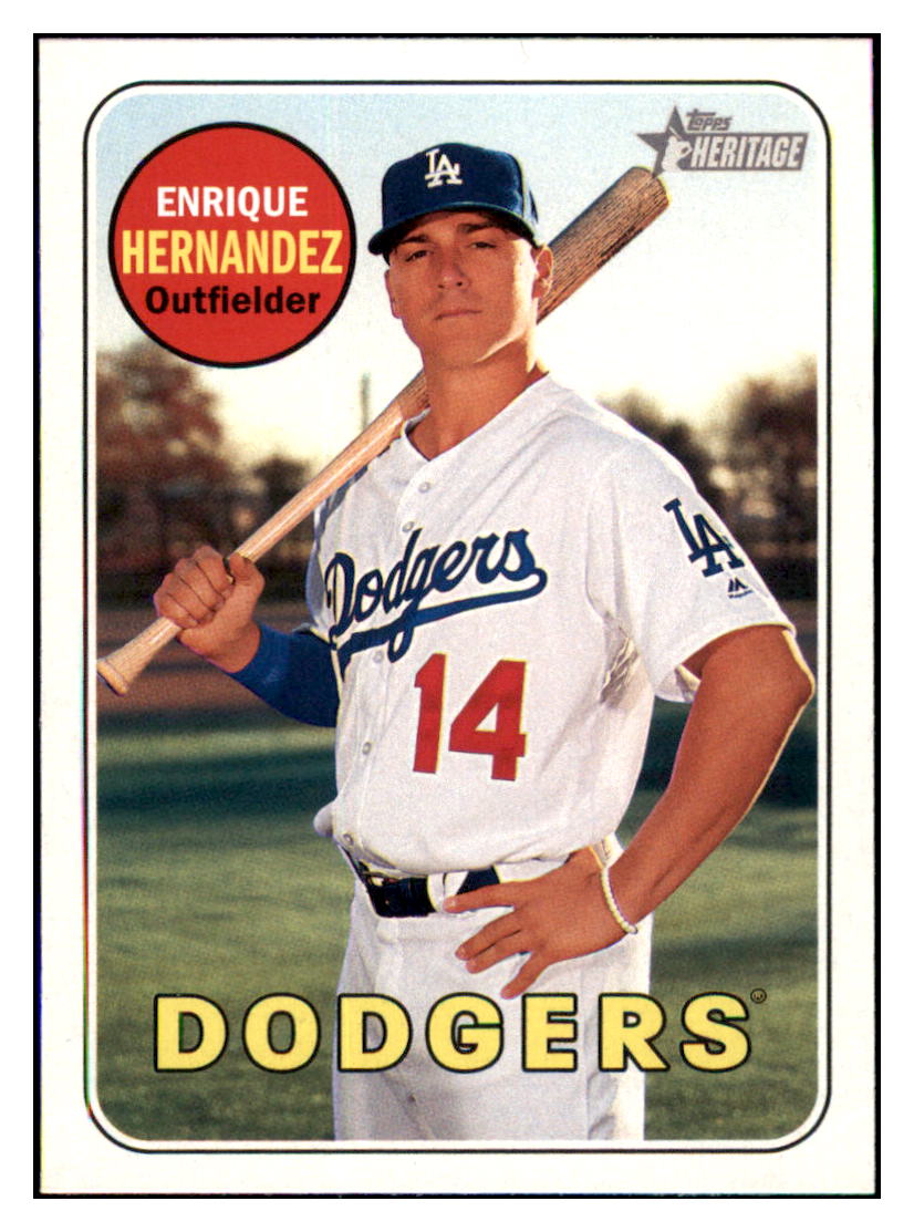 2018 Topps Heritage Enrique
  Hernandez   Los Angeles Dodgers
  Baseball Card TMH1A simple Xclusive Collectibles   