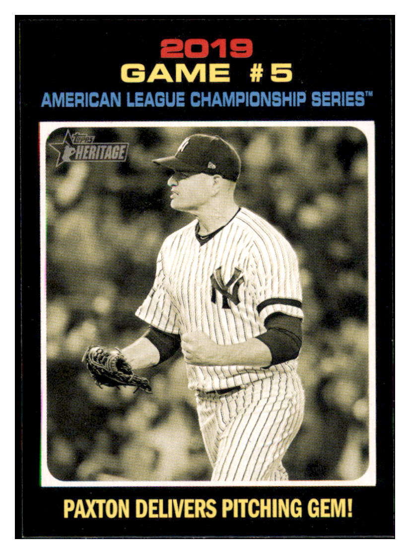 2020 Topps Heritage Paxton
  Delivers Pitching Gem!   ALCS New York
  Yankees Baseball Card TMH1A simple Xclusive Collectibles   