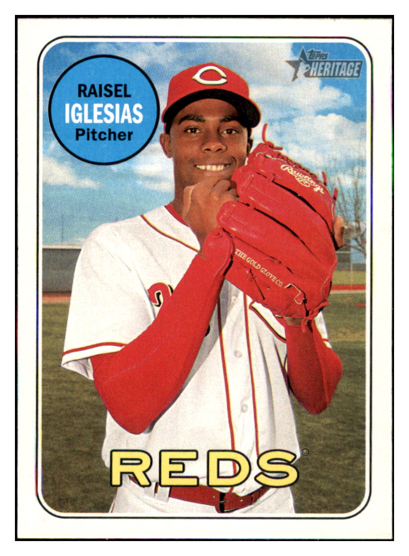 2018 Topps Heritage Raisel
  Iglesias   Cincinnati Reds Baseball
  Card TMH1A simple Xclusive Collectibles   