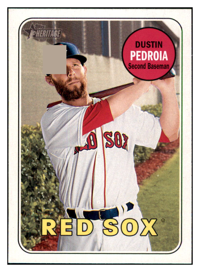 2018 Topps Heritage Dustin
  Pedroia   Boston Red Sox Baseball Card
  TMH1A simple Xclusive Collectibles   