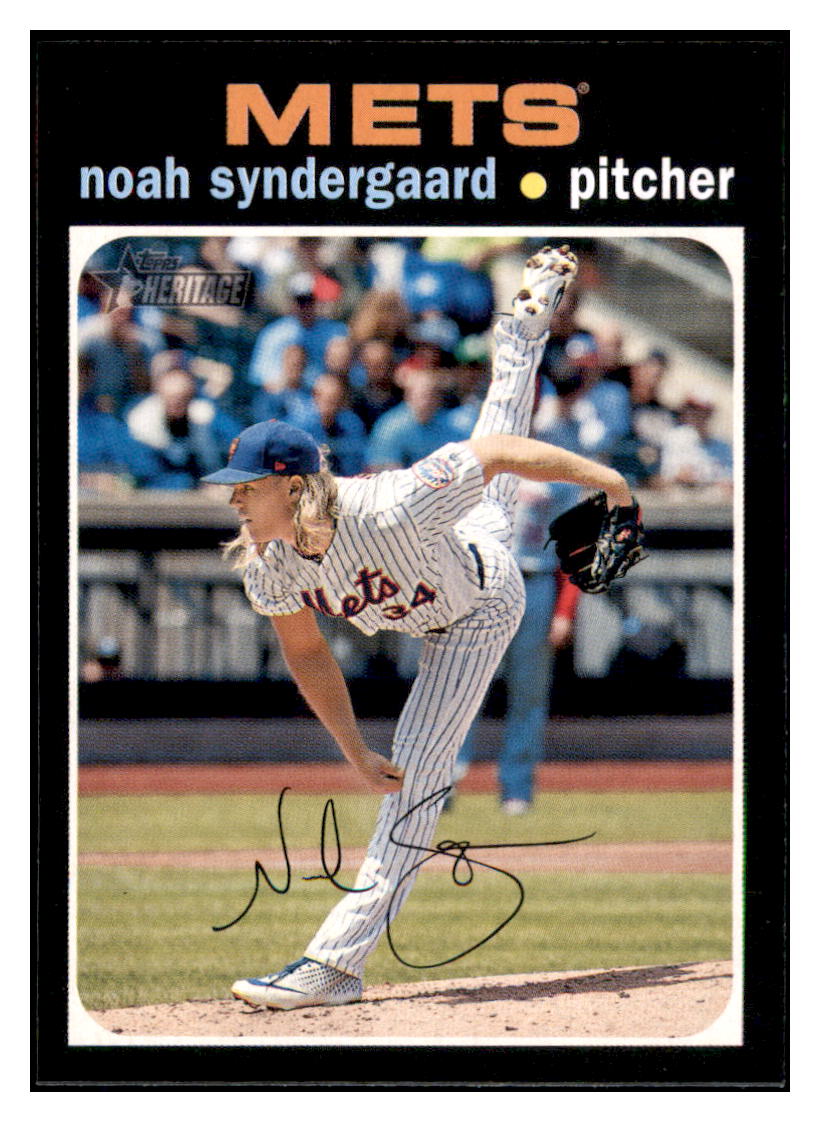 2020 Topps Heritage Noah
  Syndergaard   SP New York Mets Baseball
  Card TMH1A simple Xclusive Collectibles   