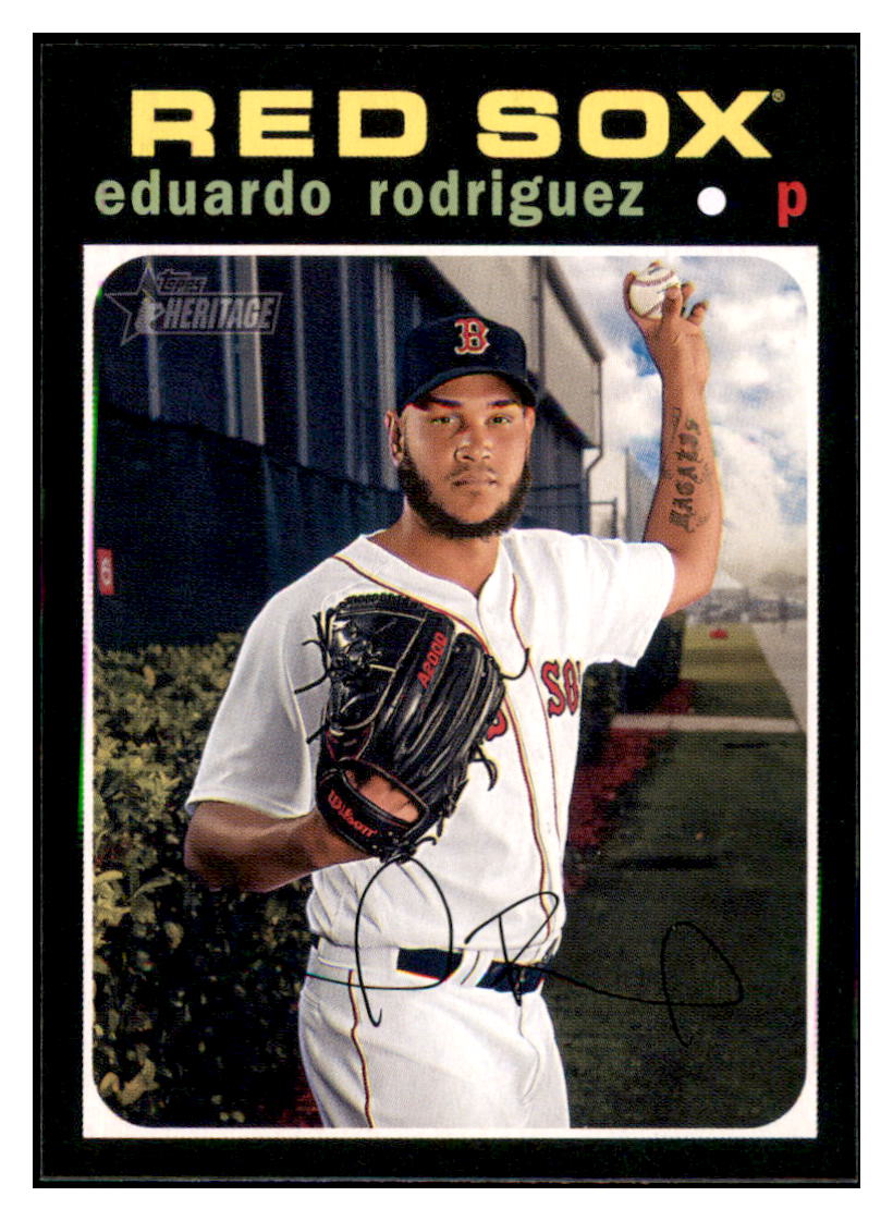 2020 Topps Heritage Eduardo
  Rodriguez   Boston Red Sox Baseball
  Card TMH1A simple Xclusive Collectibles   
