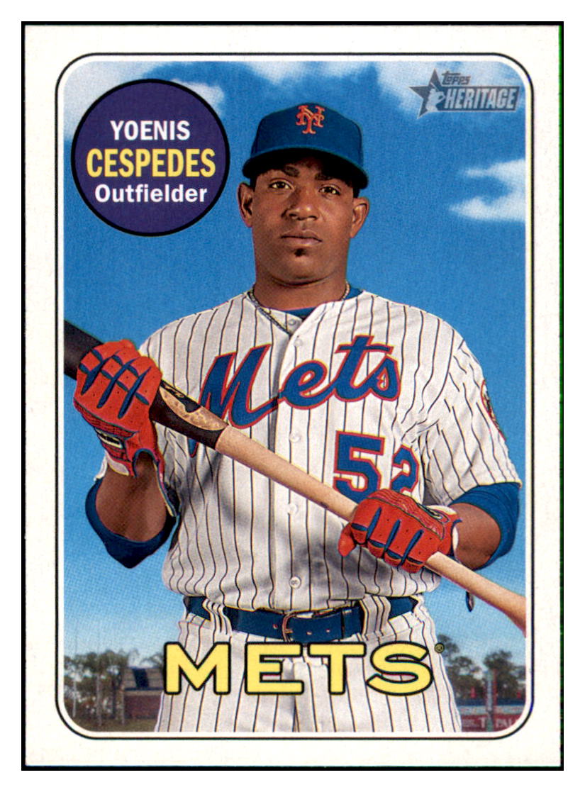 2018 Topps Heritage Yoenis Cespedes New York Mets Baseball Card TMH1A simple Xclusive Collectibles   